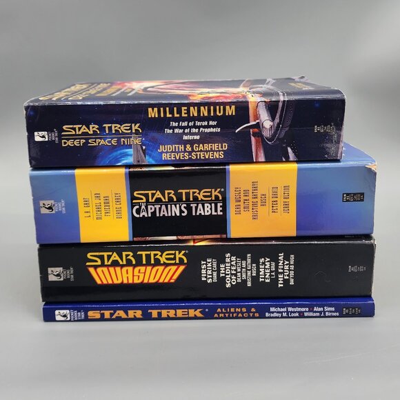 Star Trek Book Lot x4 DS9 Millennium Captain's Table Invasion Aliens Artifacts - Picture 1 of 7